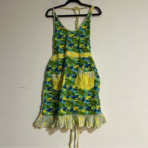 Anthropologie Fish Printed Retro Cotton Halter Apron